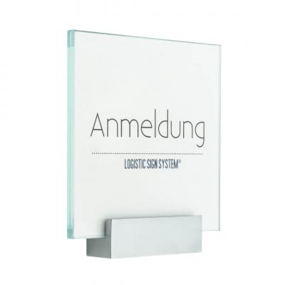Tuerschild VITRUM A  Glasschild mit Aluhalter für Buero